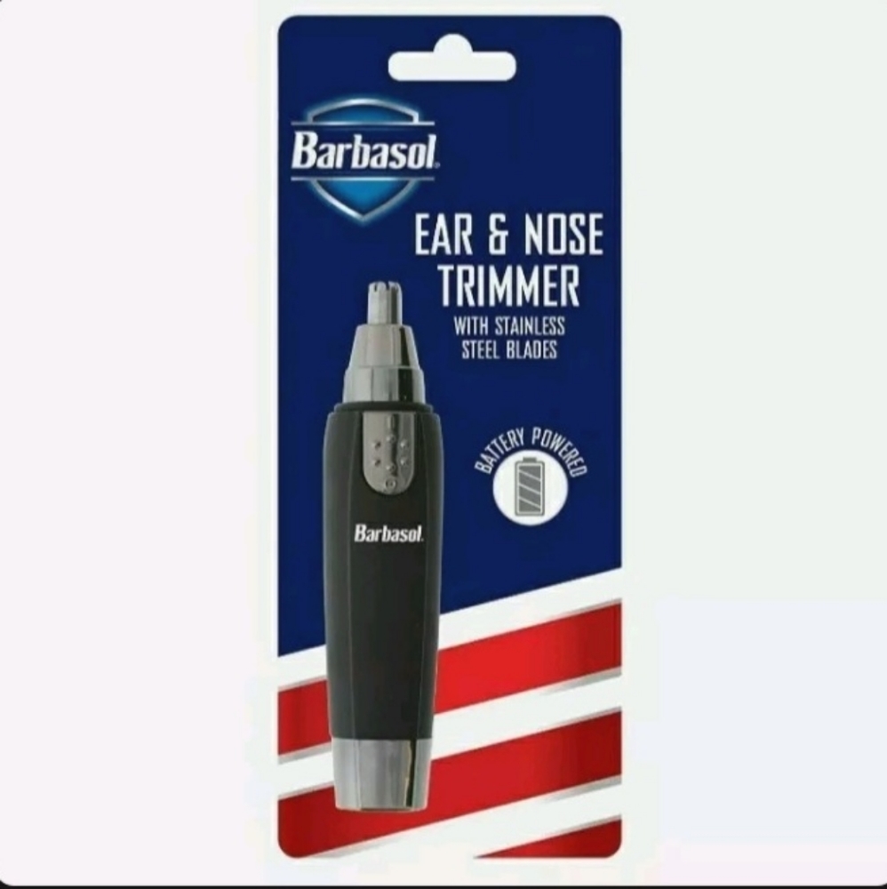 Barbasol Ear & Nose Trimmer w/ Stainless Steel Blades Battery Powered Portable
